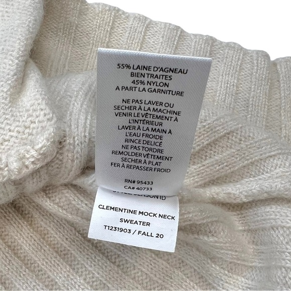 Toad & Co Women's Clementine Mock Neck Wool Blend Pocket Sweater Oatmeal XS - Picture 8 of 8